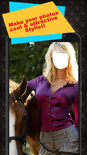 Horse With Girl Photo Suit screenshot 1