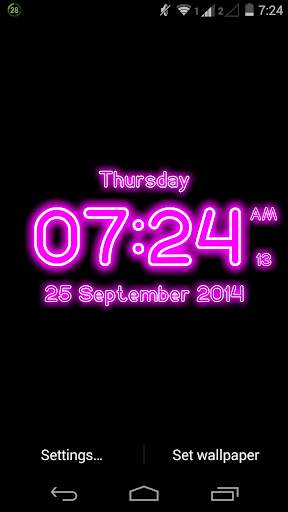 Neon Digital Clock Live Wallpaper screenshot 1