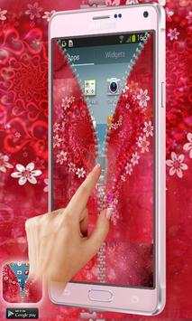 Love Heart Flowers Zipper Lock screenshot 4