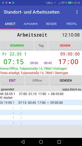Saza: Zeiterfassung GPS Firma screenshot 1