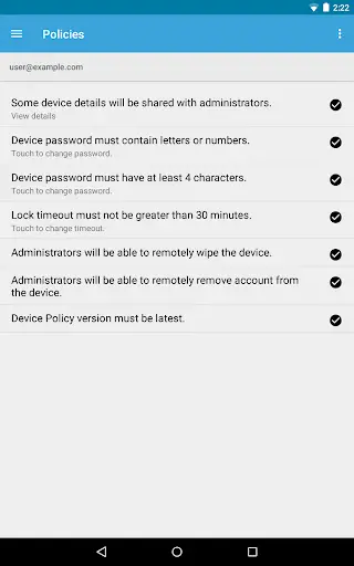 Google Apps Device Policy screenshot 7