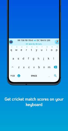 TypeScore: Live IPL cricket score on keyboard screenshot 1