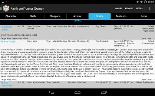 PCGen Character Importer Lite screenshot 13