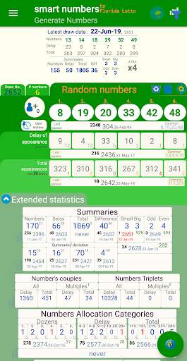 smart numbers for Florida Lott screenshot 2