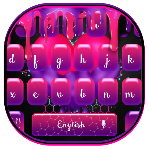 Pink Purple Heart Keyboard icon