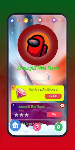 Piano Tap for AmongUs Main the screenshot 1