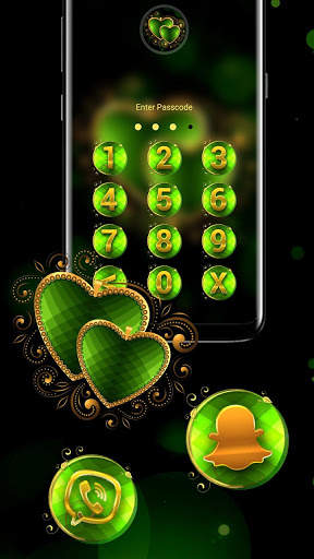 Golden Green Heart Launcher Theme screenshot 5