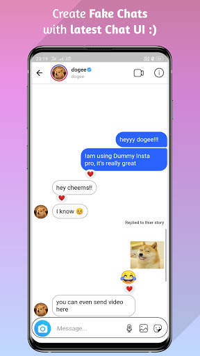 Fauxy Insta - Fake Insta Chat Post Story Prank screenshot 1