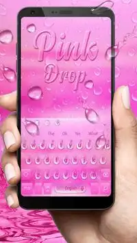 Pink Water Drops Keyboard Theme screenshot 1