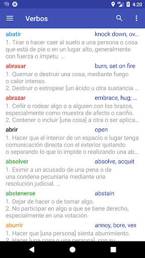Verbos Español screenshot 1