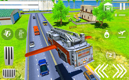 Flying Robot Fire Truck Game screenshot 2