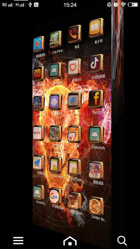 3D Flame Fire Skull Launcher Theme screenshot 4