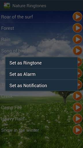 Nature Sounds Ringtones 2 تصوير الشاشة