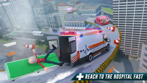 Stickman Ambulance Roof Jumping - Rooftop Stunts screenshot 2