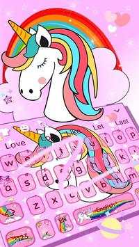 Cute Pink Unicorn Keyboard screenshot 1