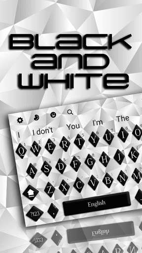 Trendy Black And White Keyboard Theme screenshot 2