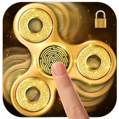 Golden fidget spinner&amp;fingerprint locker for prank иконка