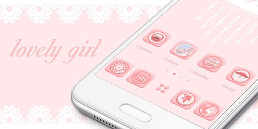 Lovely  Girl Go Launcher Theme screenshot 5