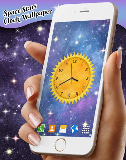 Space Clock Live Wallpaper 🌌 Stars Wallpapers screenshot 1