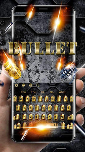Golden Bullet Shots Keyboard Theme screenshot 1