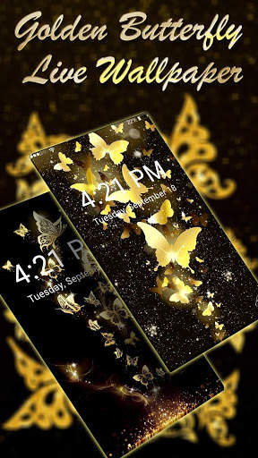 Gold Butterfly APUS Live Wallpaper screenshot 1