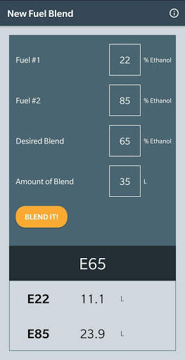 FlexCalc Mobile - The Ultimate FlexFuel Calculator screenshot 2