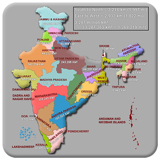 Indian State Capital &amp; Map - City &amp; Population Map иконка
