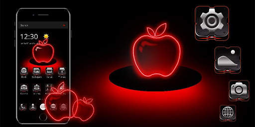 Red Neon Apple Dark Theme screenshot 5