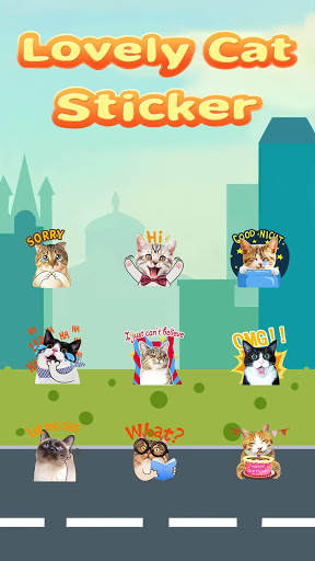 Cat Word Sticker with lovely style for Messenger screenshot 2
