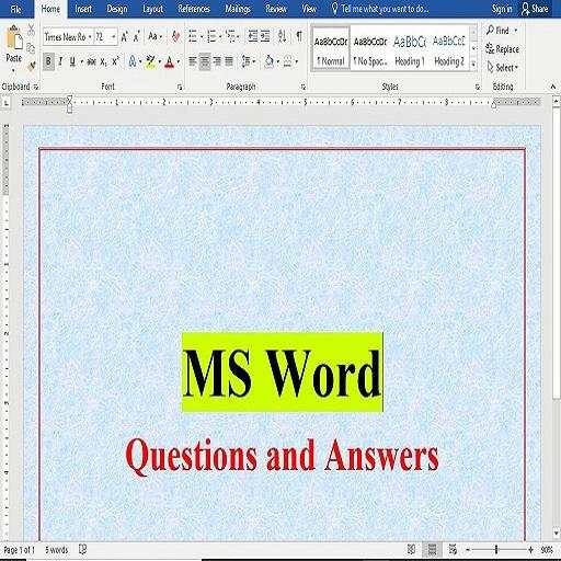 MS Word (Questions and Answers) 1.1