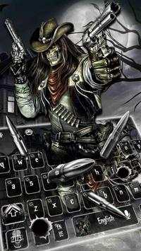 Dark Night Skull Gun Keyboard Theme screenshot 1