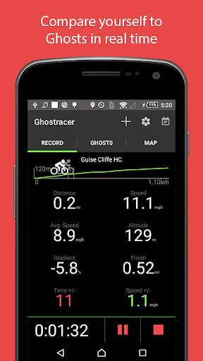 Ghostracer - GPS Run & Cycle screenshot 1