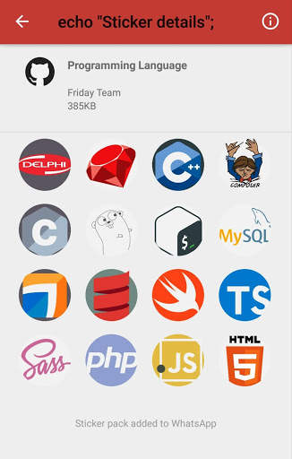 Programming Stickers for WhatsApp (WAStickers) screenshot 4