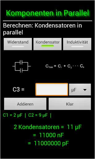 Elektronik Rechner screenshot 1