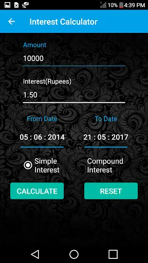 Interest & EMI Calculator स्क्रीनशॉट 2