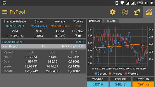 Zcash Flypool Monitor & Notification screenshot 2