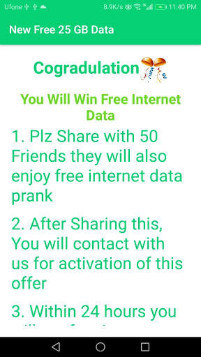 Free Data - Daily 100 GB Internet Get Free Prank screenshot 6