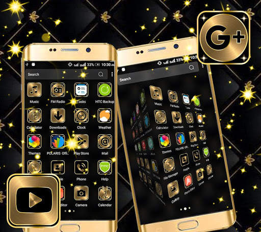Gold Black Launcher Theme screenshot 3