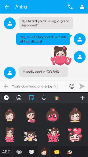 GO Keyboard Kokeshi Sticker screenshot 2