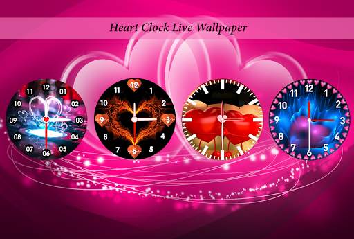 Heart Clock Live Wallpaper, Analog Clock Wallpaper screenshot 1