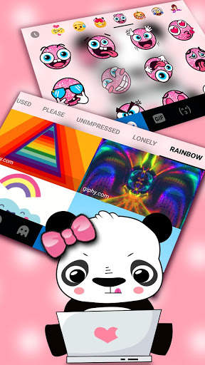 Pink Panda Tema Papan Kekunci screenshot 4