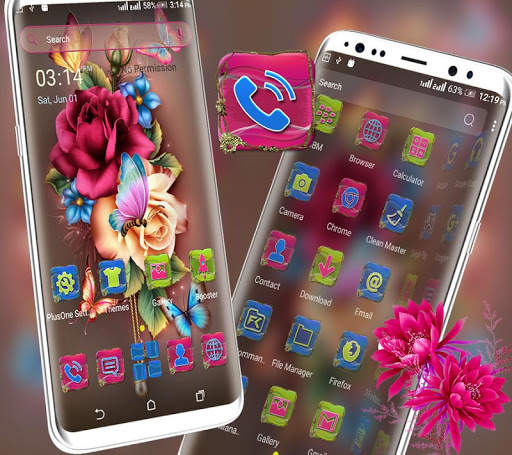 Rose Butterfly Launcher Theme screenshot 4