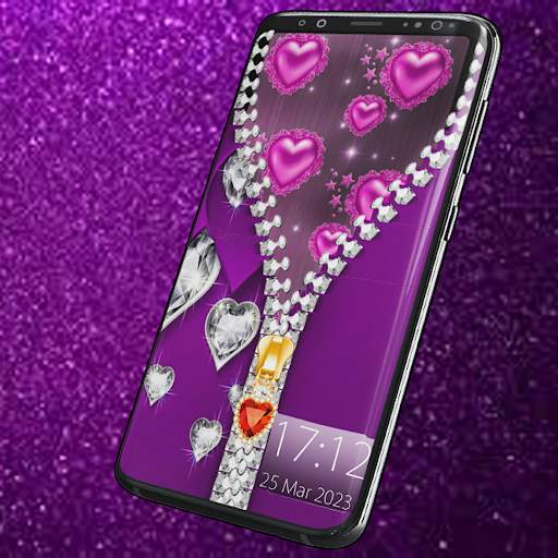 Diamond Zipper Lock Screen screenshot 1