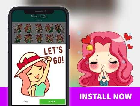 Princess Mermaid Stickers for WhatsApp screenshot 6