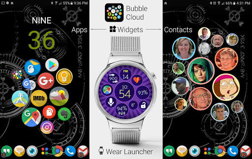 Bubble Cloud Tile Launcher Watch face (WearOS) screenshot 3