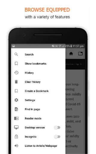 Alpha Browser: Fast and secure with article reader screenshot 2