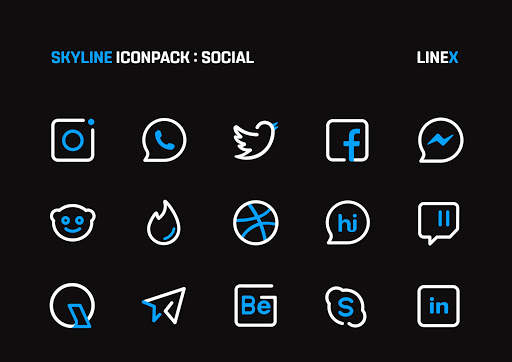 SkyLine Icon Pack : LineX Blue Edition screenshot 5