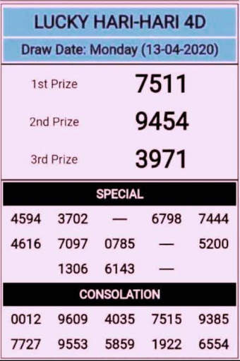 4D LIVE RESULT screenshot 1