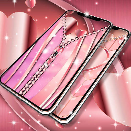 Rose gold lock screen zipper screenshot 2