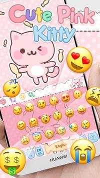 Leuk roze Kitty-toetsenbord screenshot 3